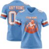 Custom Light Blue White-Orange Authentic Football Jersey