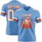LightBlue0863-1 Custom Light Blue White-Orange Authentic Football Jersey
