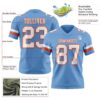 Custom Light Blue White-Orange Authentic Football Jersey