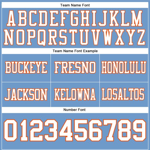 Custom Light Blue White-Orange Authentic Football Jersey