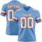 LightBlue0863 Custom Light Blue White-Orange Authentic Football Jersey