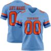 Custom Light Blue Orange-Royal Authentic Football Jersey