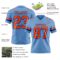 LightBlue0864-2 Custom Light Blue Orange-Royal Authentic Football Jersey