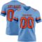 LightBlue0864 Custom Light Blue Orange-Royal Authentic Football Jersey