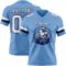 LightBlue0866-1 Custom Light Blue White-Navy Authentic Football Jersey