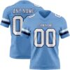 LightBlue0866 Custom Light Blue White-Navy Authentic Football Jersey