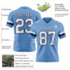Custom Light Blue White-Navy Authentic Football Jersey