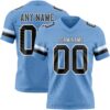 Custom Light Blue Navy-White Authentic Football Jersey