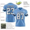 Custom Light Blue White-Black Authentic Football Jersey