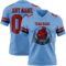 Custom Light Blue Red-Black Authentic Football Jersey