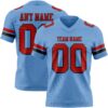 Custom Light Blue Red-Black Authentic Football Jersey