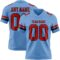 Custom Light Blue Red-Black Authentic Football Jersey