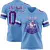 Custom Light Blue Purple-White Authentic Football Jersey