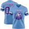 LightBlue0882-1 Custom Light Blue Purple-White Authentic Football Jersey
