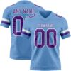 Custom Light Blue Purple-White Authentic Football Jersey