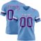 LightBlue0882 Custom Light Blue Purple-White Authentic Football Jersey