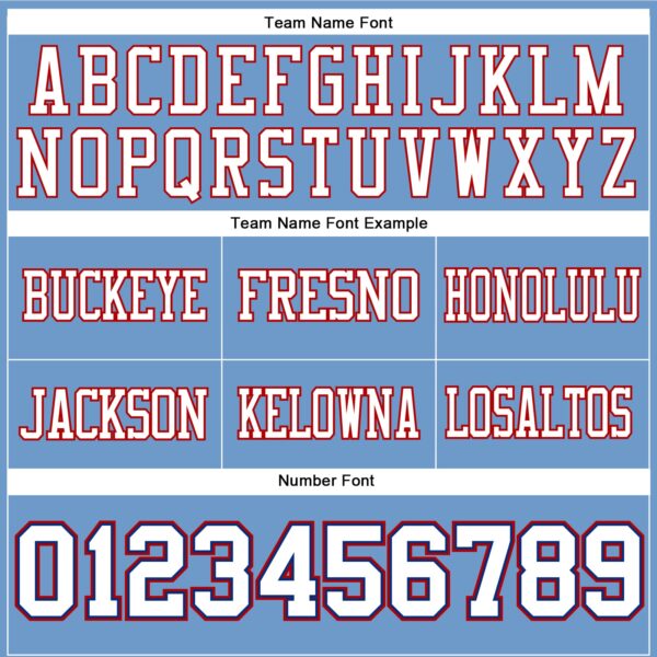 Custom Light Blue White Royal-Red Authentic Football Jersey