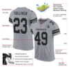 LightGray0011-1 Custom Light Gray Black Mesh Authentic Football Jersey