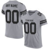LightGray0011 Custom Light Gray Black Mesh Authentic Football Jersey