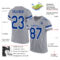 LightGray0014-1 Custom Light Gray Royal-White Mesh Authentic Football Jersey