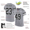 Custom Light Gray Black-White Mesh Authentic Football Jersey