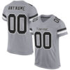 LightGray0015 Custom Light Gray Black-White Mesh Authentic Football Jersey