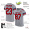 LightGray0016-1 Custom Light Gray Red-Navy Mesh Authentic Football Jersey
