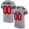 LightGray0016 Custom Light Gray Red-Navy Mesh Authentic Football Jersey