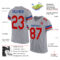 LightGray0017-1 Custom Light Gray Red-Royal Mesh Authentic Football Jersey