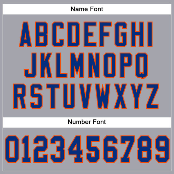LightGray0018-3 Custom Light Gray Royal-Orange Mesh Authentic Football Jersey