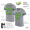 LightGray0019-1 Custom Light Gray Neon Green-Navy Mesh Authentic Football Jersey