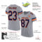 LightGray0020-1 Custom Light Gray Navy-Orange Mesh Authentic Football Jersey