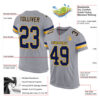 Custom Light Gray Navy-Gold Mesh Authentic Football Jersey