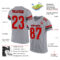 LightGray0023-1 Custom Light Gray Red-Black Mesh Authentic Football Jersey