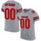 LightGray0023 Custom Light Gray Red-Black Mesh Authentic Football Jersey
