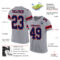 LightGray0026-1 Custom Light Gray Navy-Red Mesh Authentic Football Jersey
