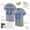 Custom Light Gray White-Royal Mesh Authentic Football Jersey