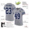 Custom Light Gray Navy-White Mesh Authentic Football Jersey