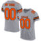 Custom Light Gray Orange-Black Mesh Authentic Football Jersey