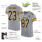 Custom Light Gray Black-Gold Mesh Authentic Football Jersey
