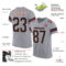 LightGray0035-1 Custom Light Gray Black-Crimson Mesh Authentic Football Jersey