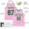 Custom Light Pink Green-White Authentic Throwback Basketball Jersey