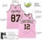 Custom Light Pink Brown-White Authentic Throwback Basketball Jersey