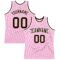 Custom Light Pink Brown-White Authentic Throwback Basketball Jersey
