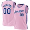 Custom Light Pink Royal-White Authentic Throwback Basketball Jersey
