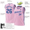 Custom Light Pink Royal-White Authentic Throwback Basketball Jersey