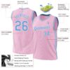 Custom Light Pink Light Blue-White Authentic Throwback Basketball Jersey