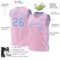 Custom Light Pink Light Blue-White Authentic Throwback Basketball Jersey