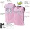 Custom Light Pink Black-Light Blue Authentic Throwback Basketball Jersey