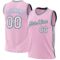 Custom Light Pink Black-Light Blue Authentic Throwback Basketball Jersey